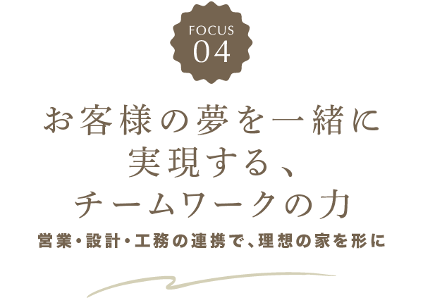 お客様の夢を一緒に実現する、チームワークの力