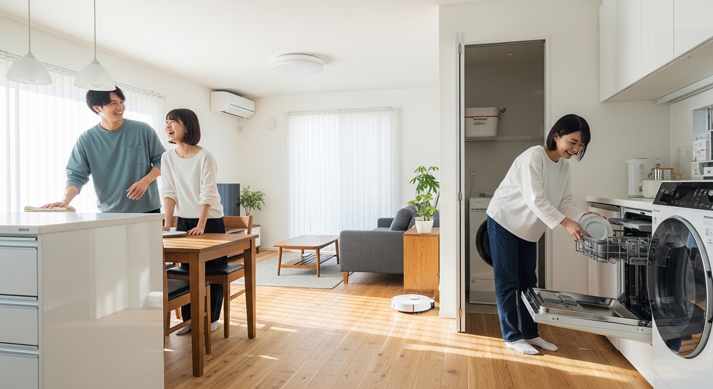 【家事 時短 家づくり】家事を減らすいちばんの近道は設備追加より家事動線を短くつなぐ間取りにすること