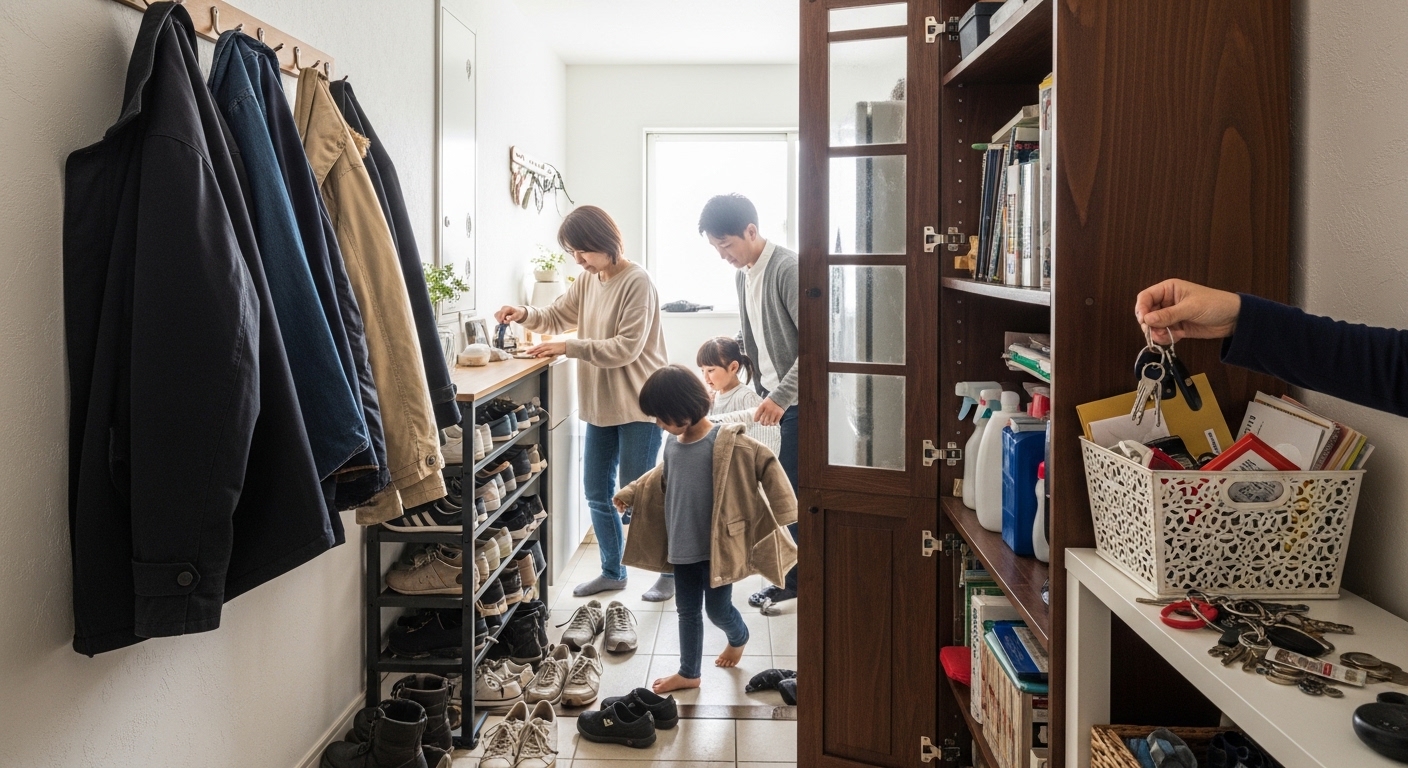 【玄関 収納 失敗】後悔しない玄関収納は「奥行きや広さ」より先に「動線」と「何をどこからしまうか」を具体的に決めることが重要