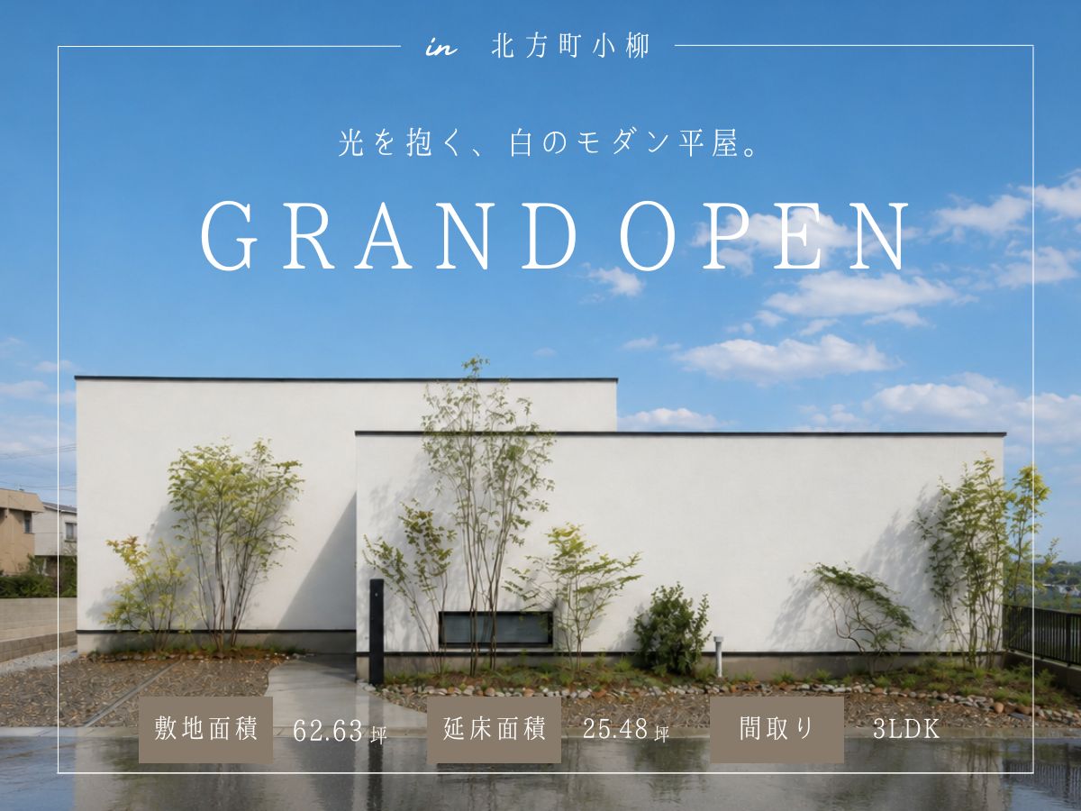 【グランドオープン】光を抱く、白のモダン平屋。